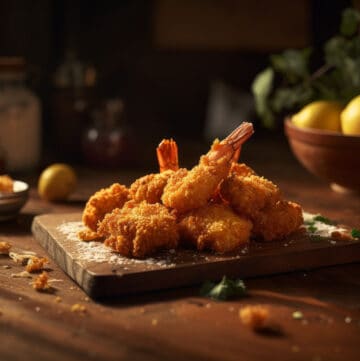southern fried shrimp on top of the cutting board